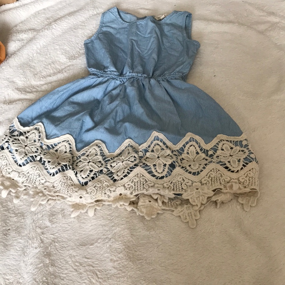 Blue and lace detailed dress